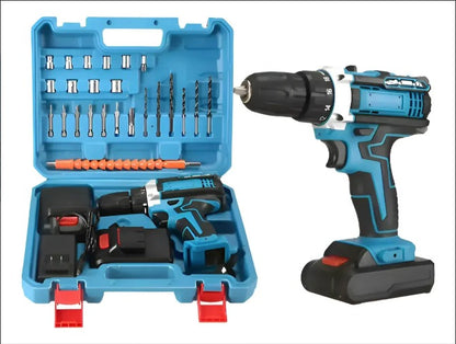 Taladro Inalámbrico 2 baterías +kit accesorios