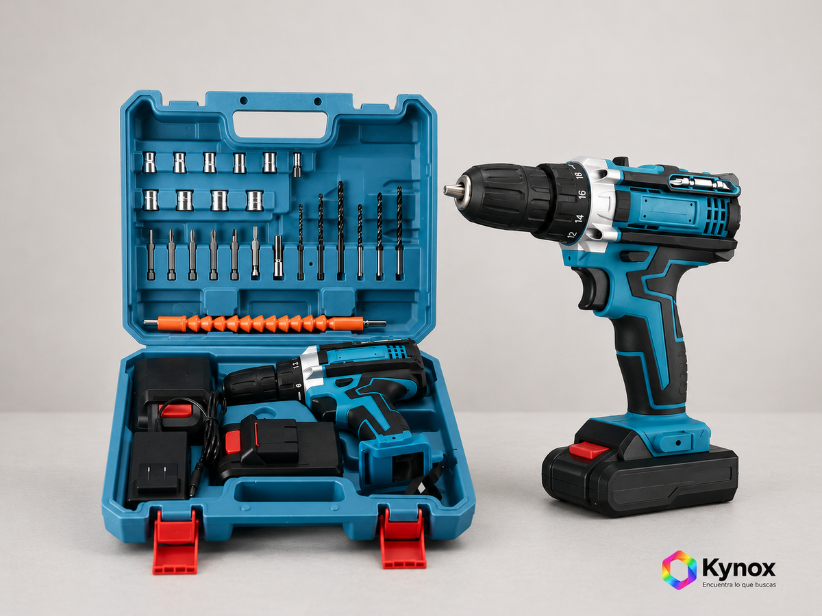 Taladro Inalámbrico 2 baterías +kit accesorios