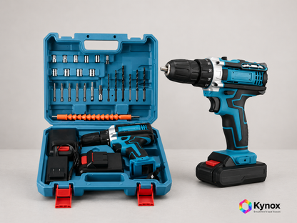Taladro Inalámbrico 2 baterías +kit accesorios
